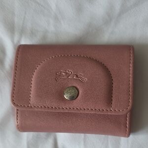 Longchamp Elegant Pink Leather Accordian Wallet